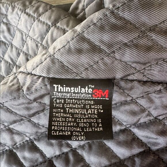 Wilson Black Genuine Leather Men's Classic Thinsulate 3M Winter Coat Size M EUC - Picture 11 of 13